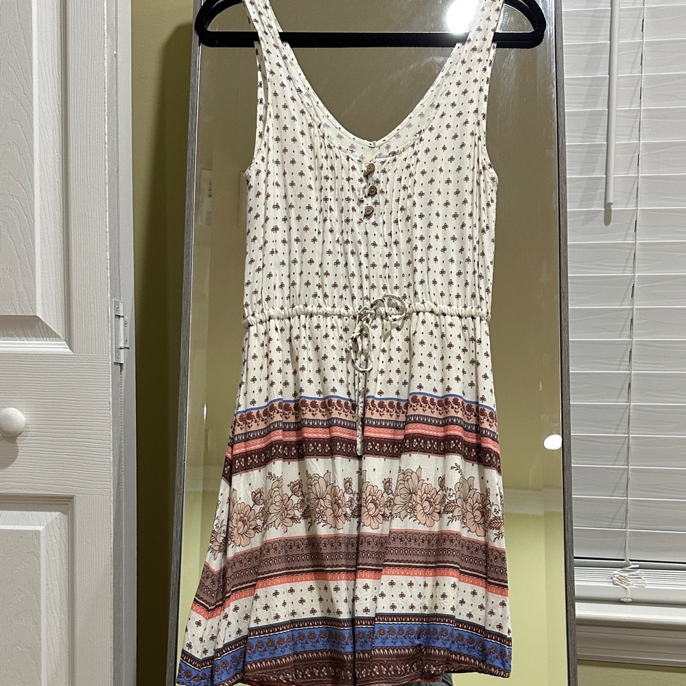 O'Neill Cream and Brown Mini Dress